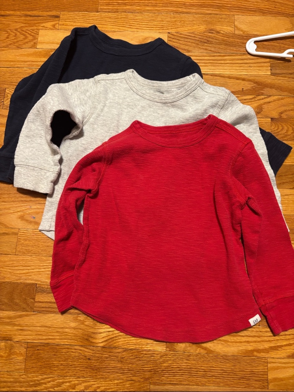 GAP Kids Long-Sleeve Thermal Tops - Red, Gray, Navy
